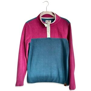 LIV Outdoor | Girls Purple Blue Cozy‎ Fleece Pullover Snap Up Top Size 14 EUC